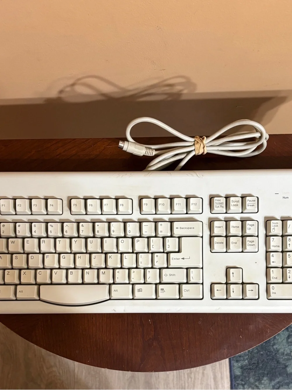 Vintage Beige PC Keyboard - White / Cream Wired USB/PS2 Compatible